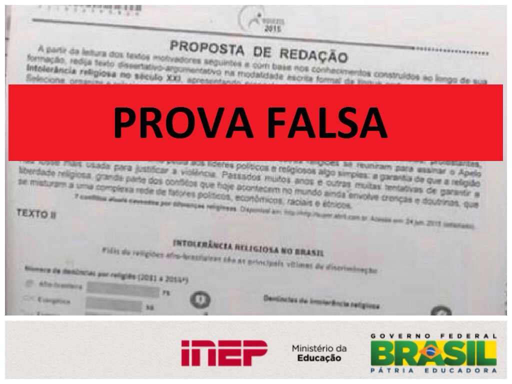 Suposta proposta de redação do Enem 2015